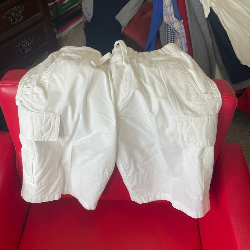 Boys white polo shorts